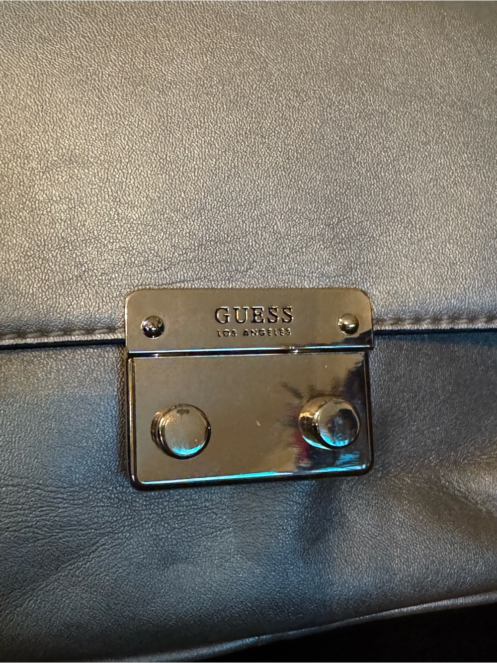 GUESS Metallic Gold Signature Mini Backpack - Picture 6 of 6
